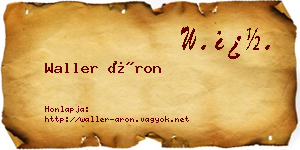Waller Áron névjegykártya